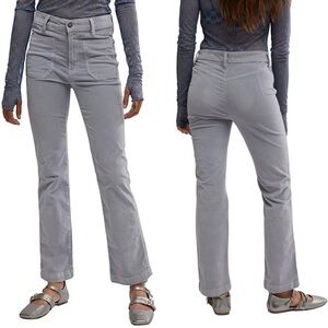 FREE PEOPLE Women’s High Time Velvet Kick Flare Pants-Pear Blue-Size 6